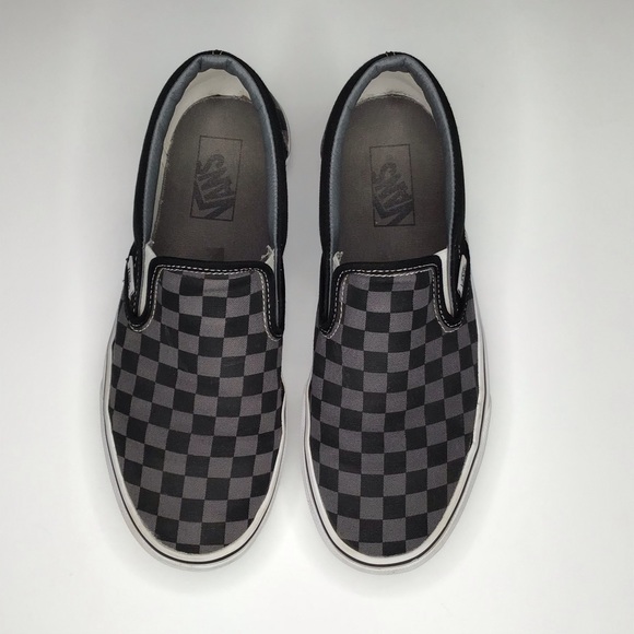 vans slip on grey checkered